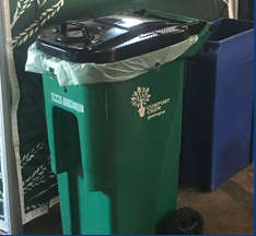 Green trash bin